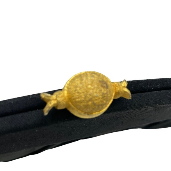 Vintage CROWN LEWIS Black Purse Clutch Evening Handbag 12” X 6” Gold Latch - Picture 8 of 12